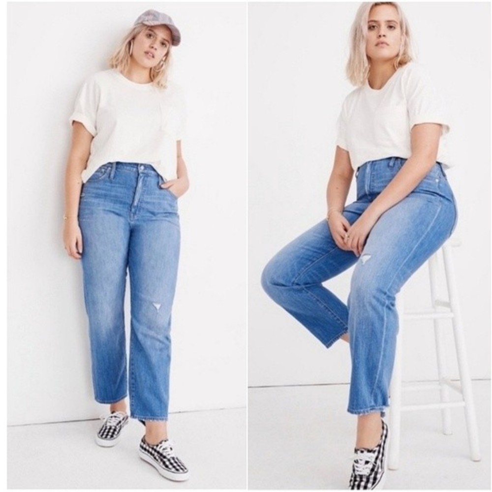 Madewell Plus Classic Straight Jean Distressed size 35